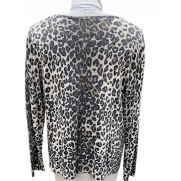 NYGARD Collection Leopard Sweater Metallic Knit Pullover Sz. 0X - Picture 6 of 9